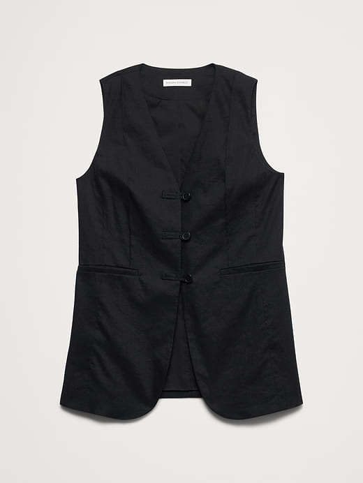Banana Republic Stretch Linen-Viscose Long Vest — photo 5