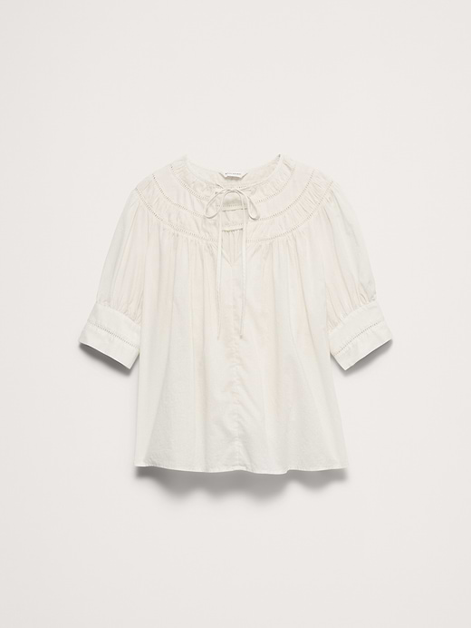 Banana Republic Lightweight Cotton Inset Lace Top — photo 5
