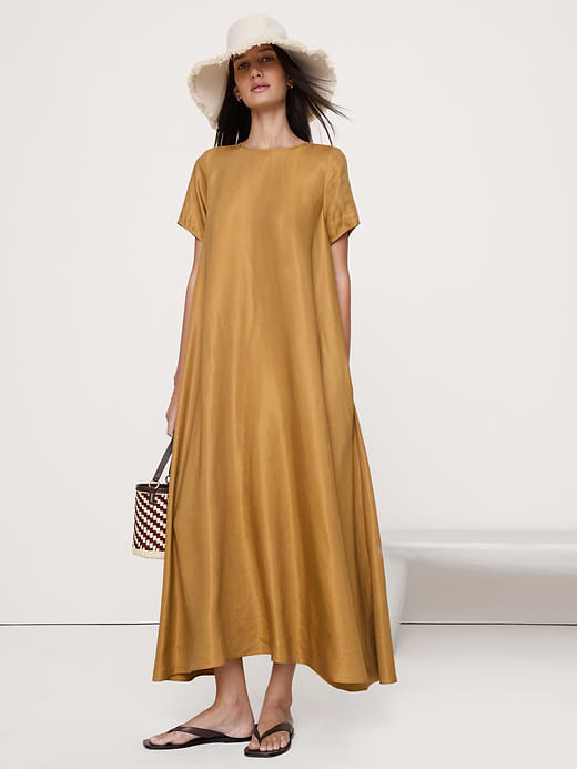 Banana Republic Viscose-Linen Trapeze Maxi Dress — photo 1