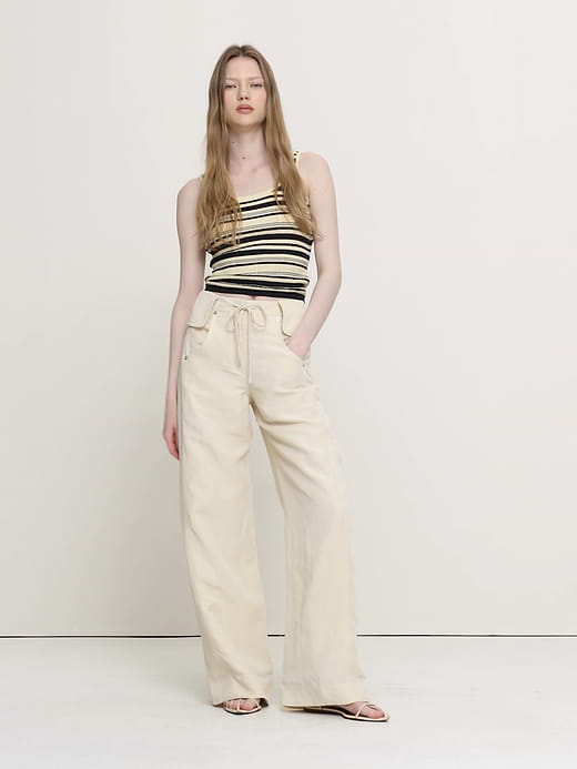 Banana Republic Wide-Leg TENCEL™-Linen Pant with Foldover Waistband — photo 6