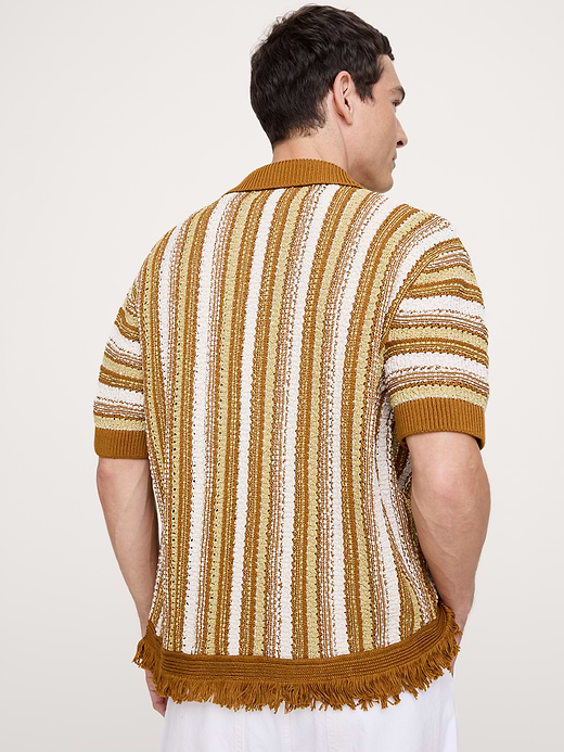 Banana Republic Fringe Cotton Polo Cardigan — photo 3