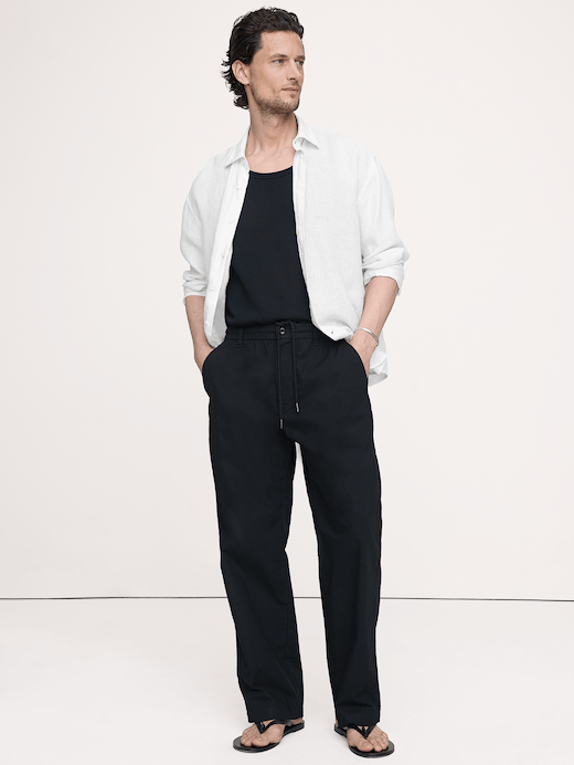 Banana Republic The Weekender Relaxed Pull-On Pant in Cotton — photo 1