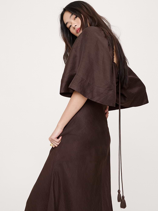 Banana Republic Viscose-Linen Flutter-Sleeve Maxi Dress — photo 4