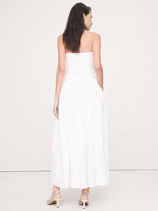 Banana Republic Stretch-Cotton Halter Maxi Dress — photo 3
