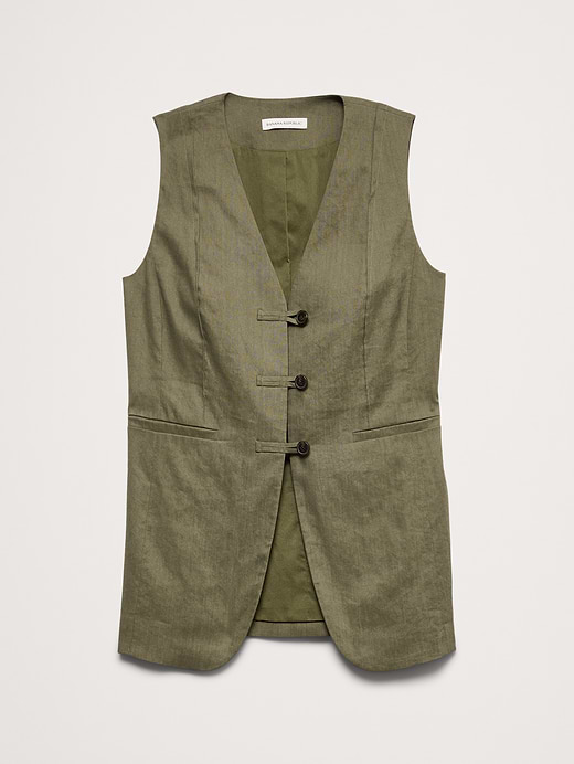 Banana Republic Stretch Linen-Viscose Long Vest — photo 5