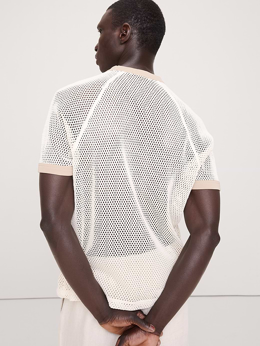 Banana Republic Cotton Mesh T-Shirt — photo 3