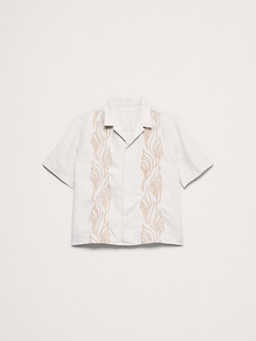 Banana Republic Relaxed-Fit Embroidered Linen Resort Shirt — photo 5