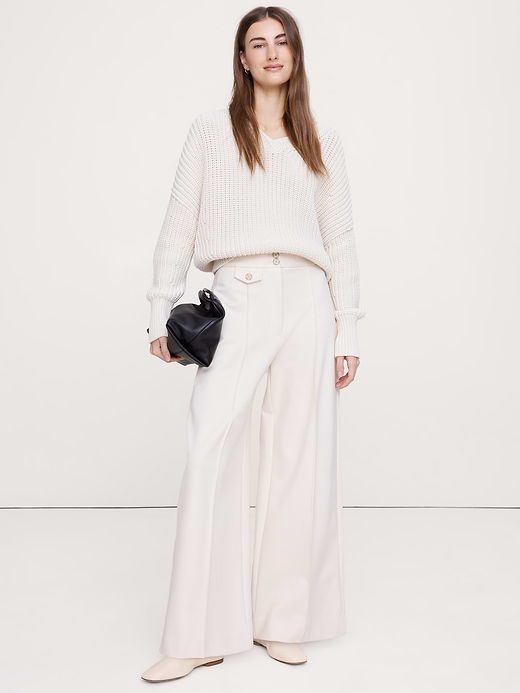 Banana Republic High Rise Wide-Leg Drapey Ponte Pant — photo 1