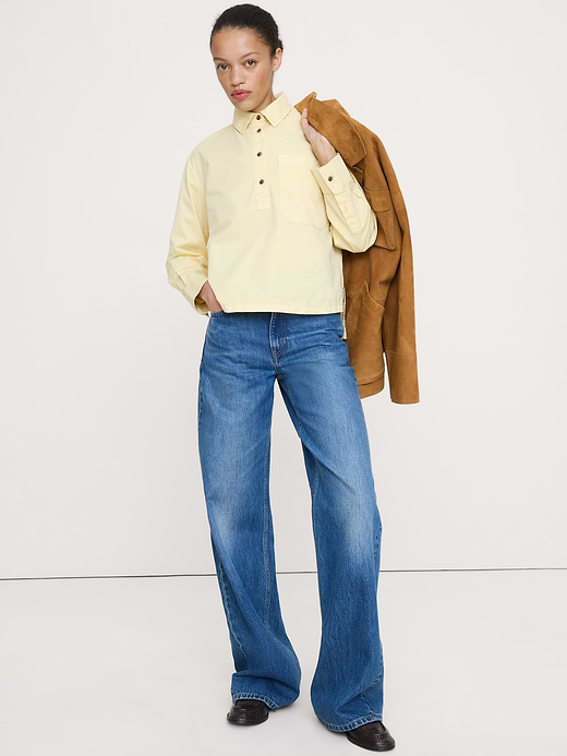 Banana Republic Oversized Cotton Twill Popover Shirt — photo 1