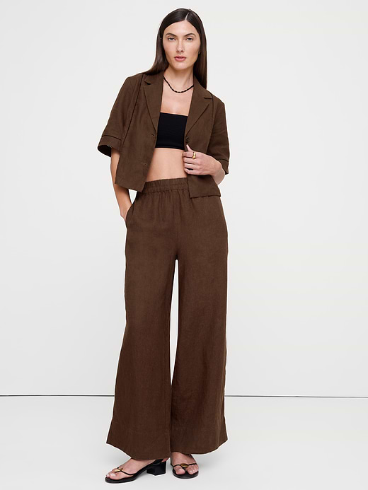 Banana Republic Linen Short-Sleeve Blazer Top — photo 1