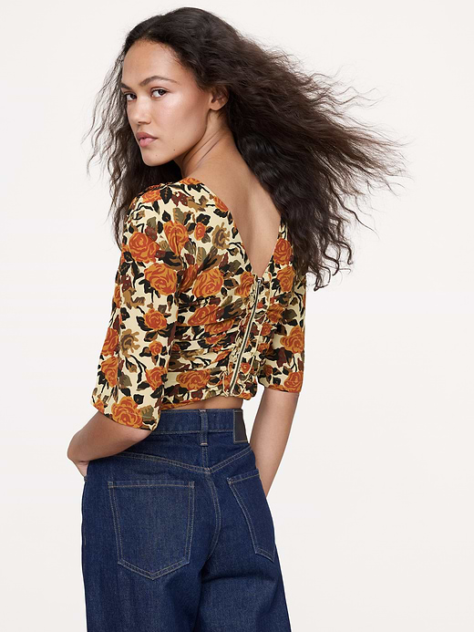 Banana Republic Matte Silk Ruched Top — photo 3
