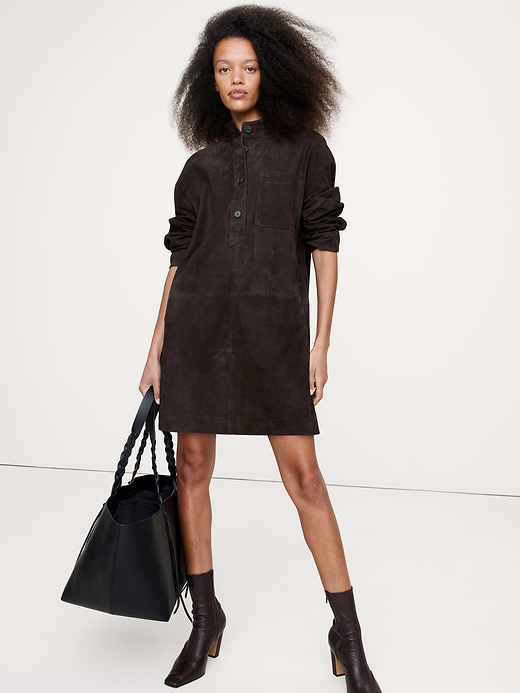 Banana Republic Suede Popover Shift Dress — photo 1