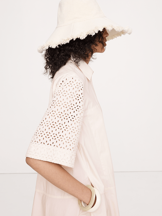 Banana Republic Cotton Poplin Trapeze Maxi Shirt Dress — photo 4