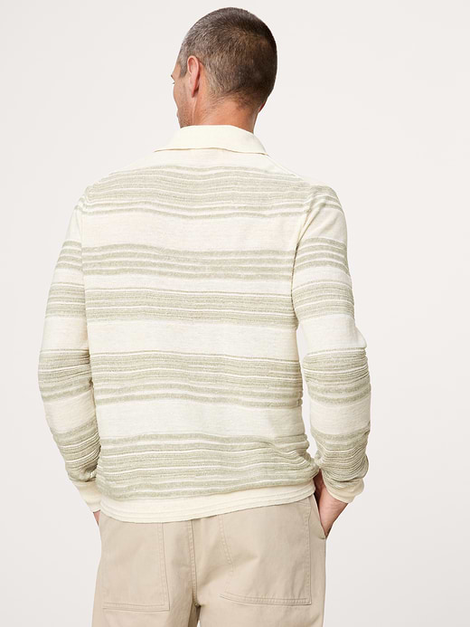 Banana Republic Stripe Cotton-Linen Sweater Polo — photo 3