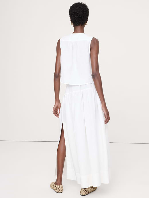 Banana Republic Linen Tiered Tie-Side Maxi Skirt — photo 3