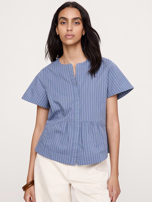 Banana Republic Cotton Flutter Sleeve Top — photo 1
