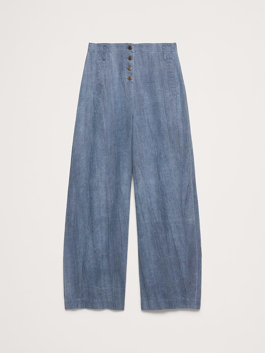 Banana Republic High-Rise Relaxed Barrel Ramie-Cotton Pant — photo 3
