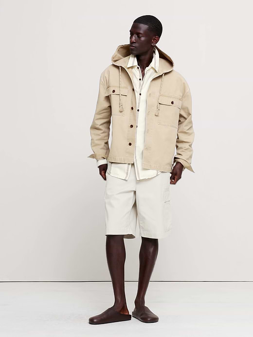 Banana Republic Cotton Twill Hooded Overshirt — photo 9
