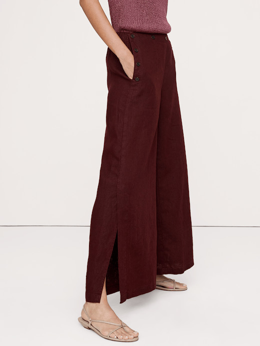Banana Republic High-Rise Wide-Leg Linen Pull-On Sailor Pant — photo 4