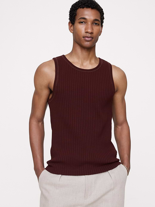 Banana Republic Ribbed Stretch-Cotton Tank — photo 1