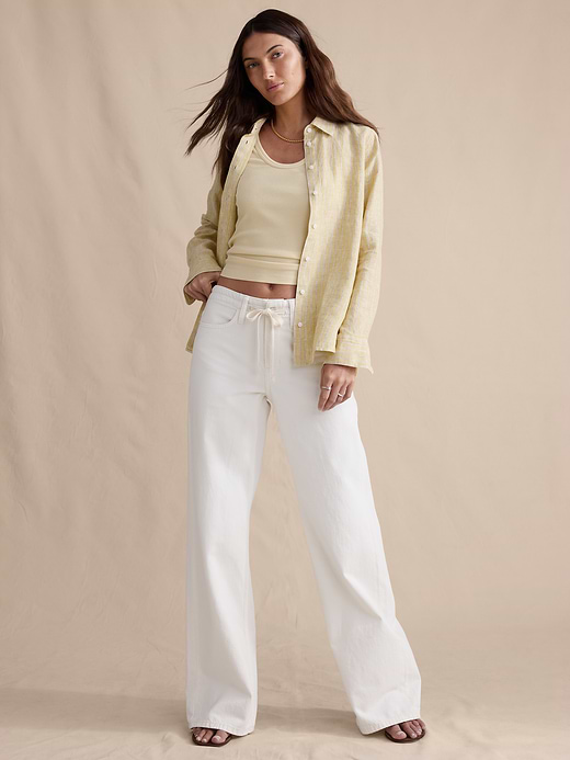 Banana Republic Mid-Rise Wide-Leg Drawstring Jean — photo 1