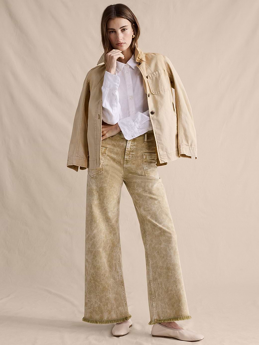 Banana Republic High-Rise Wide-Leg Jean with Raw Hem — photo 1