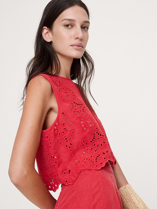 Banana Republic Tencel™-Linen Eyelet Tank — photo 4