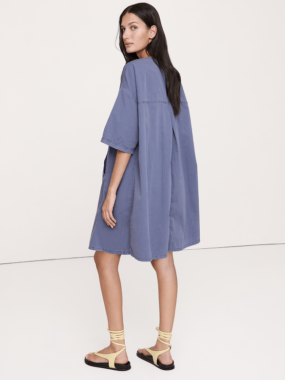 Banana Republic Cotton-Twill Pocket Mini Dress — photo 3