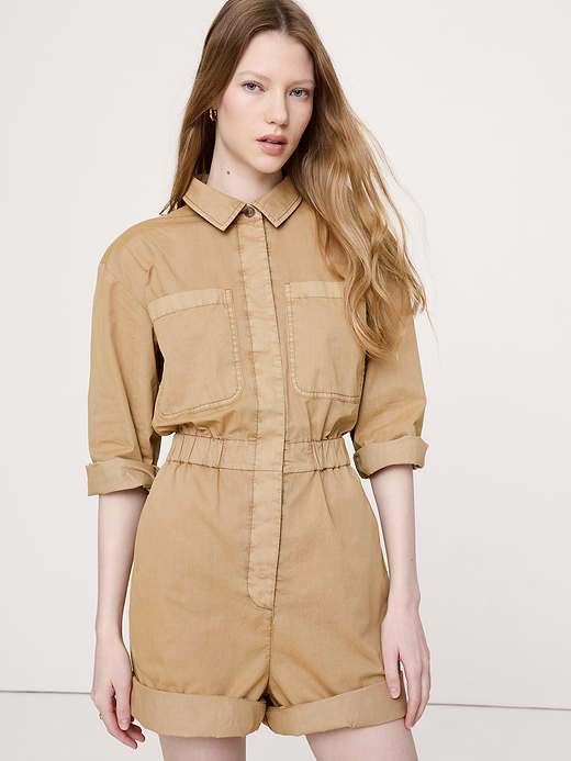Banana Republic Cotton-Twill Utility Romper — photo 4