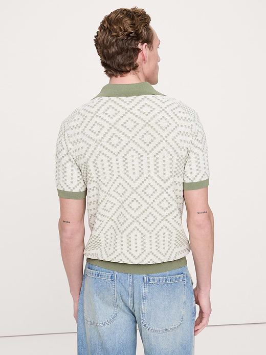 Banana Republic Linen-Cotton Blend Jacquard Polo — photo 3