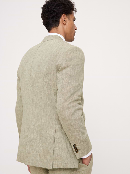 Banana Republic Tailored Slim-Fit Green Linen-Cotton Suit Jacket — photo 3