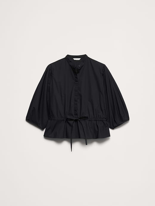 Banana Republic Cotton Poplin Tie-Waist Top — photo 5