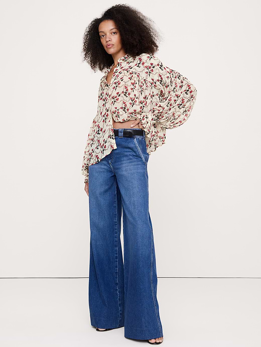 Banana Republic Viscose Balloon-Sleeve Blouse — photo 1