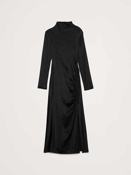 Banana Republic Stretch-Satin Ruched Maxi Dress — photo 5