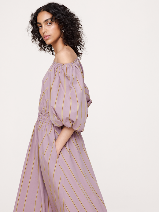 Banana Republic Cotton Poplin Puff-Sleeve Maxi Dress — photo 4