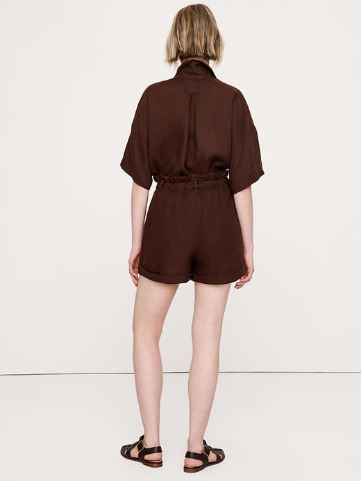 Banana Republic 3.5" Paperbag-Waist Pull-On Linen Short — photo 3