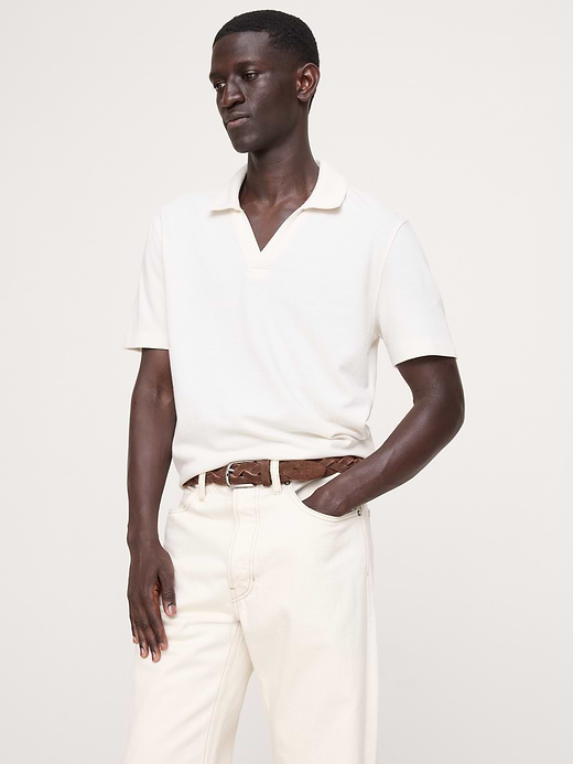 Banana Republic Mesh Johnny-Collar Polo — photo 1