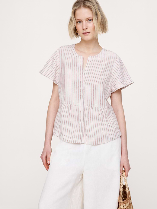 Banana Republic Linen Flutter-Sleeve Top — photo 1
