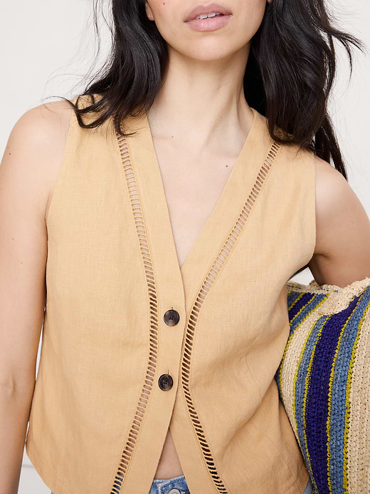 Banana Republic Linen Lace-Trim Vest — photo 4