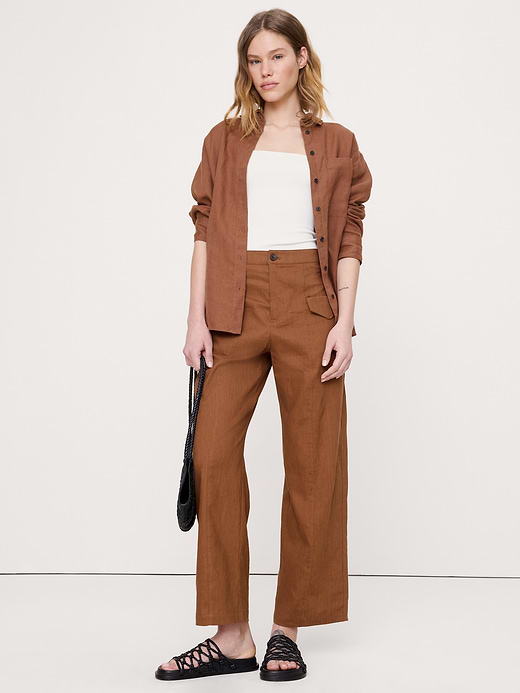 Banana Republic High-Rise Straight Utility Pant in Stretch Linen-Viscose — photo 1
