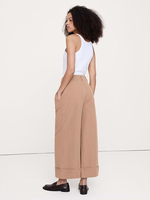 Banana Republic High-Rise Wide-Leg TENCEL™-Cotton-Linen Cropped Pant — photo 3