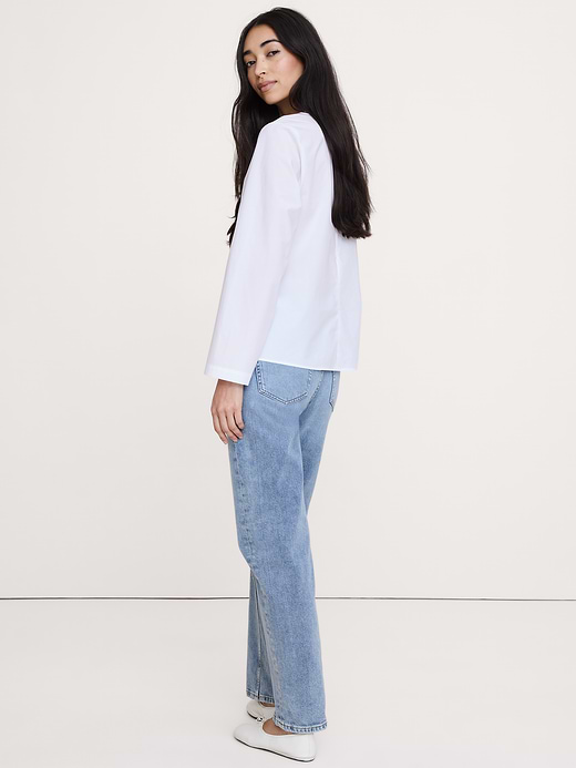 Banana Republic Cotton Poplin Twist-Front Top — photo 3