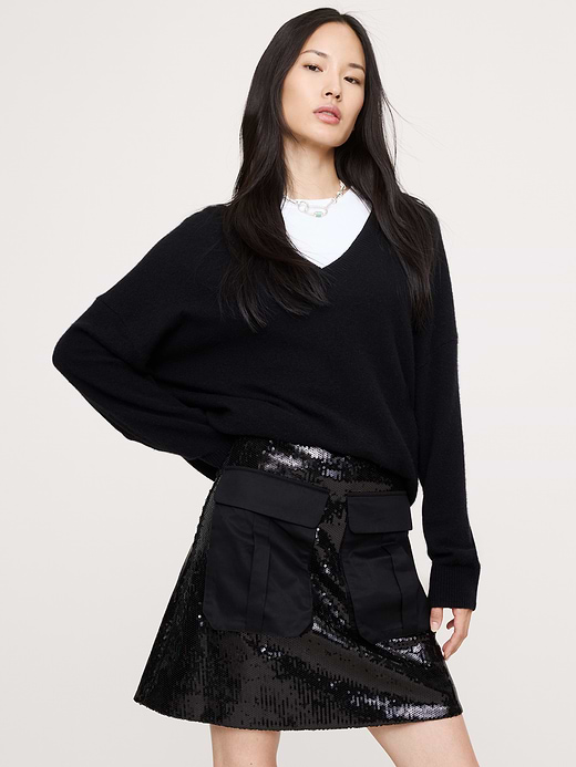 Banana Republic Sequin Ponte Mini Skirt — photo 1