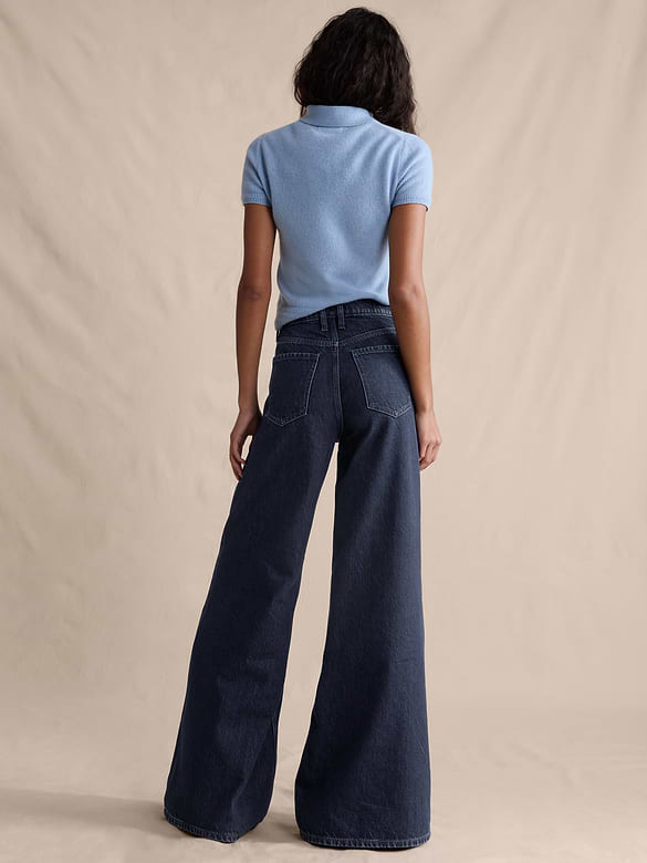 Banana Republic High-Rise Wide-Leg Lightweight Palazzo Jean — photo 3