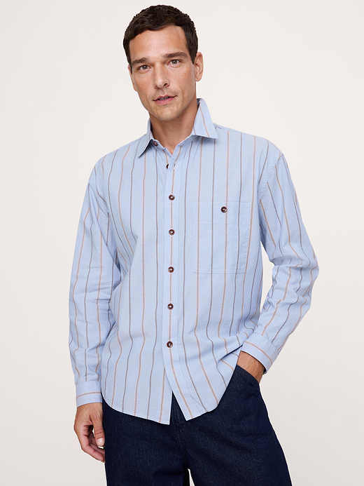 Banana Republic Relaxed-Fit Washed Cotton Poplin Shirt — photo 1