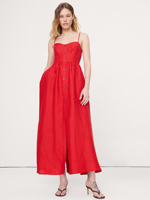 Banana Republic Linen Corset Button-Down Dress — photo 1