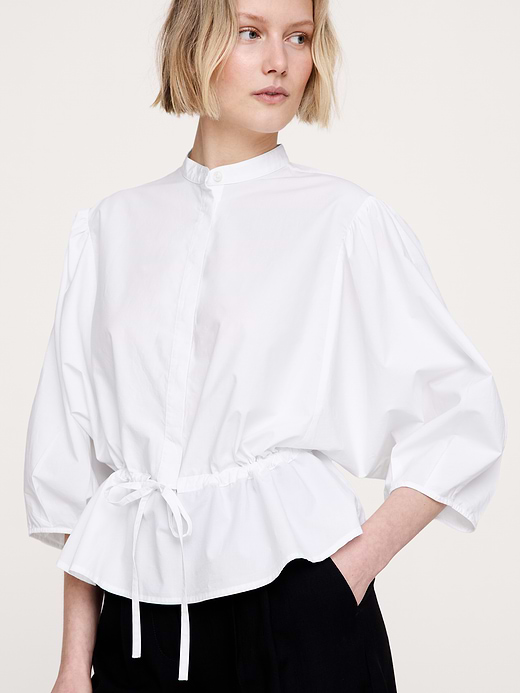 Banana Republic Cotton Poplin Tie-Waist Top — photo 4