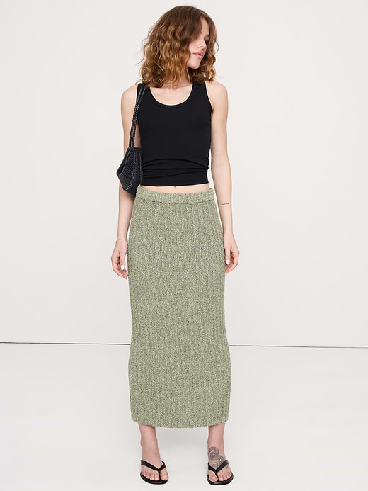 Banana Republic Bouclé Cotton Sweater Skirt — photo 3