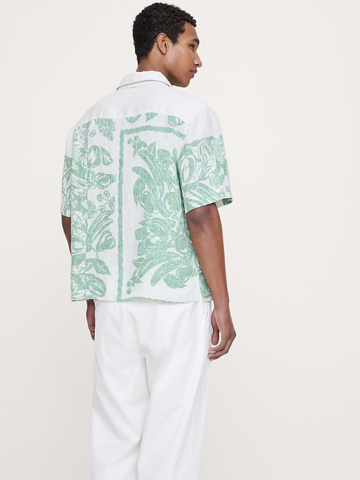 Banana Republic Relaxed-Fit Printed Linen Resort Shirt — photo 3
