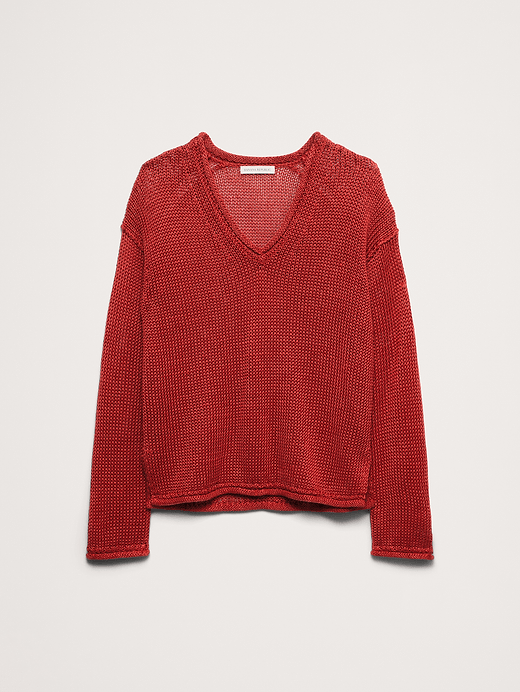 Banana Republic Heirloom Linen V-Neck Sweater — photo 3